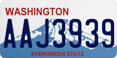 WA license plate AAJ3939