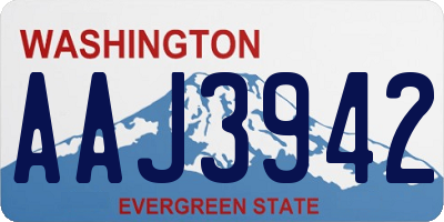 WA license plate AAJ3942