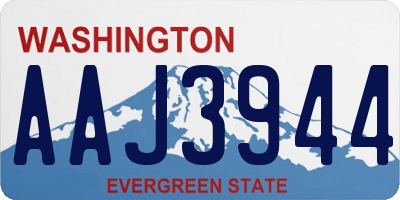 WA license plate AAJ3944