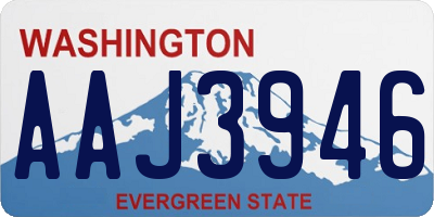 WA license plate AAJ3946