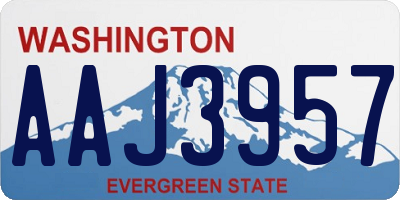 WA license plate AAJ3957