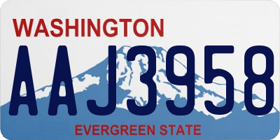 WA license plate AAJ3958