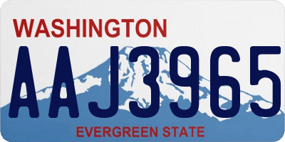 WA license plate AAJ3965