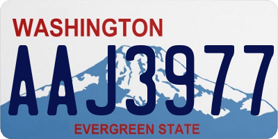 WA license plate AAJ3977