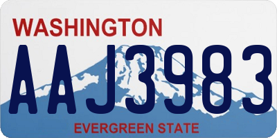 WA license plate AAJ3983