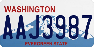 WA license plate AAJ3987