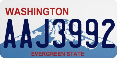WA license plate AAJ3992