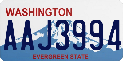 WA license plate AAJ3994