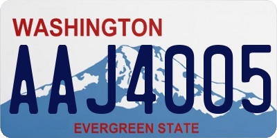 WA license plate AAJ4005