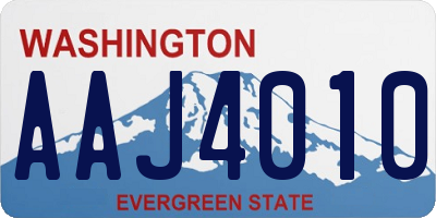 WA license plate AAJ4010