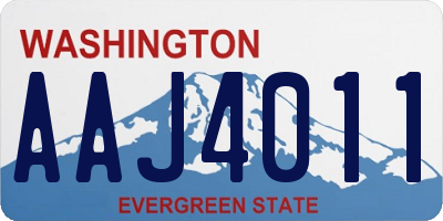 WA license plate AAJ4011