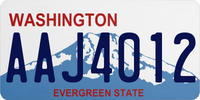 WA license plate AAJ4012