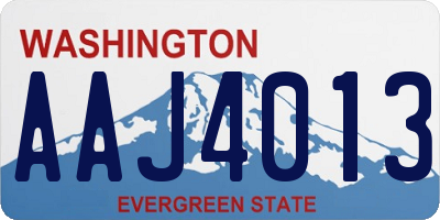 WA license plate AAJ4013