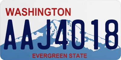 WA license plate AAJ4018