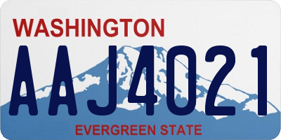 WA license plate AAJ4021