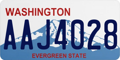 WA license plate AAJ4028