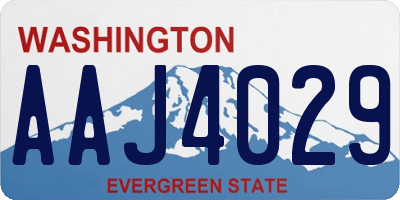 WA license plate AAJ4029