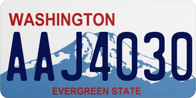 WA license plate AAJ4030