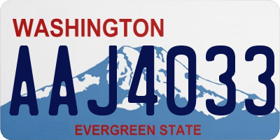 WA license plate AAJ4033