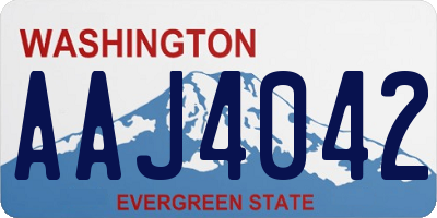 WA license plate AAJ4042