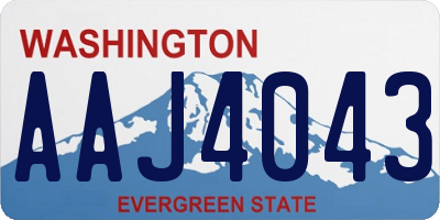 WA license plate AAJ4043