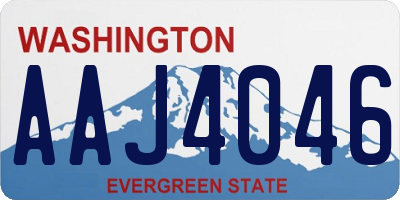 WA license plate AAJ4046