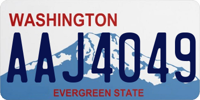 WA license plate AAJ4049