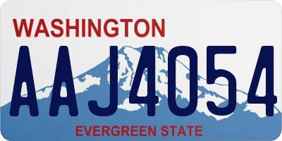 WA license plate AAJ4054