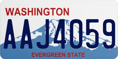 WA license plate AAJ4059