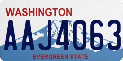 WA license plate AAJ4063