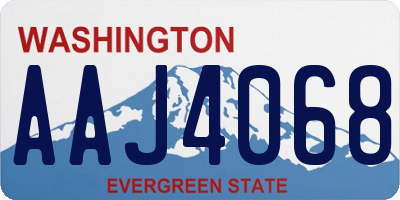 WA license plate AAJ4068