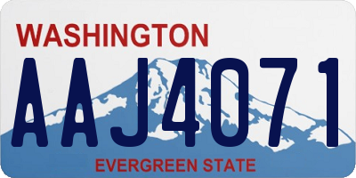 WA license plate AAJ4071