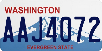 WA license plate AAJ4072