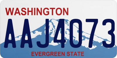 WA license plate AAJ4073