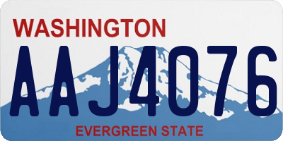 WA license plate AAJ4076