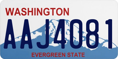 WA license plate AAJ4081