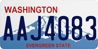 WA license plate AAJ4083