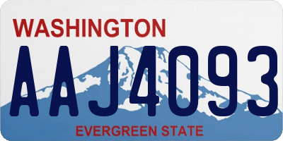 WA license plate AAJ4093