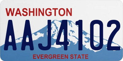 WA license plate AAJ4102