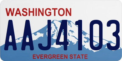 WA license plate AAJ4103