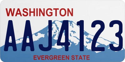 WA license plate AAJ4123