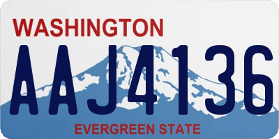 WA license plate AAJ4136