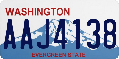 WA license plate AAJ4138