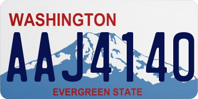 WA license plate AAJ4140