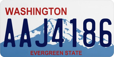 WA license plate AAJ4186