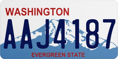 WA license plate AAJ4187