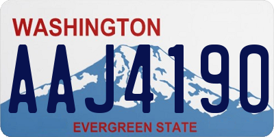 WA license plate AAJ4190