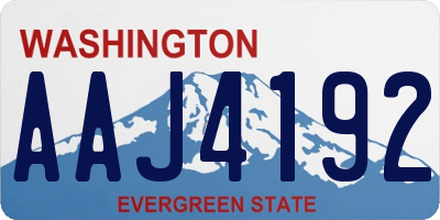 WA license plate AAJ4192
