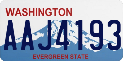 WA license plate AAJ4193
