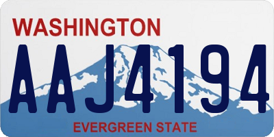 WA license plate AAJ4194